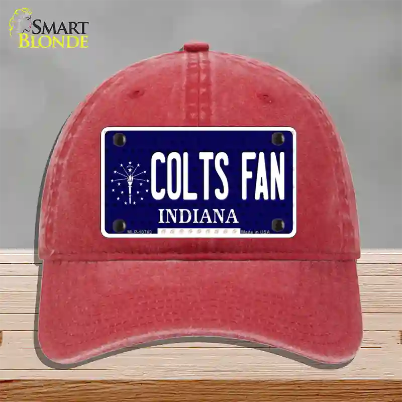 Colts Fan Indiana Novelty License Plate Hat Unconstructed Cotton / Red