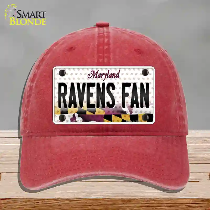 Ravens Fan Maryland Novelty License Plate Hat Unconstructed Cotton / Red