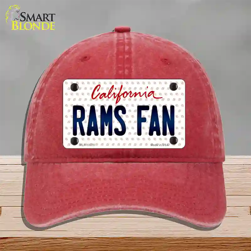 Rams Fan California Novelty License Plate Hat Unconstructed Cotton / Red