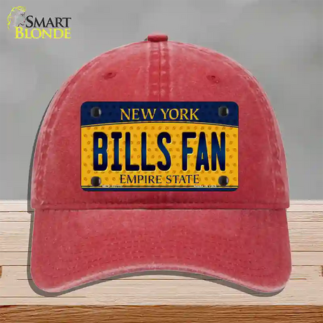 Bills Fan New York Novelty License Plate Hat Unconstructed Cotton / Red