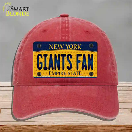 Giants Fan New York Novelty License Plate Hat Unconstructed Cotton / Red