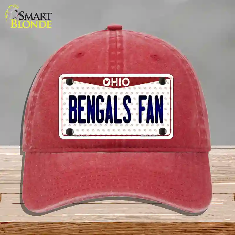 Bengals Fan Ohio Novelty License Plate Hat Unconstructed Cotton / Red