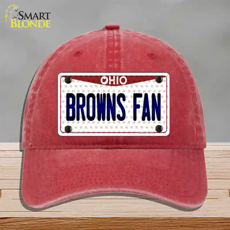 Browns Fan Ohio Novelty License Plate Hat Unconstructed Cotton / Red