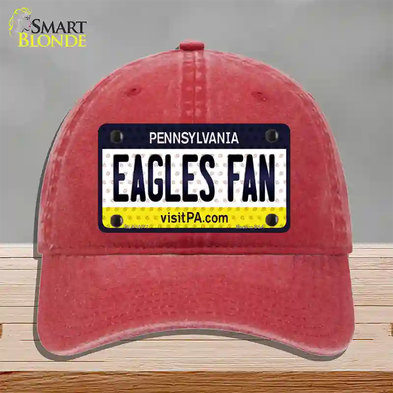 Eagles Fan Pennsylvania Novelty License Plate Hat Unconstructed Cotton / Red