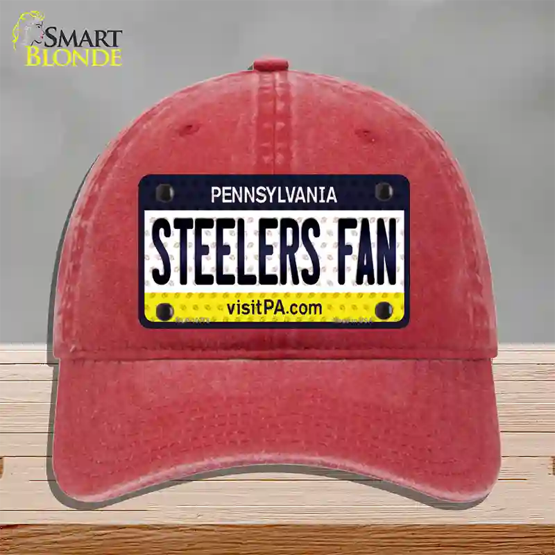 Steelers Fan Pennsylvania Novelty License Plate Hat Unconstructed Cotton / Red