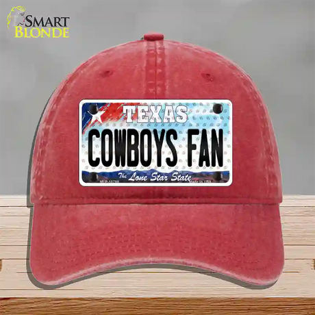 Cowboys Fan Texas Novelty License Plate Hat Unconstructed Cotton / Red