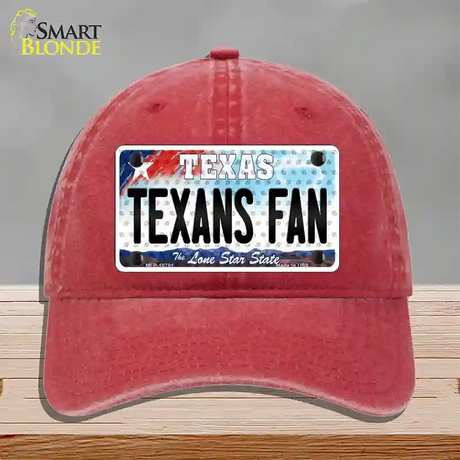 Texans Fan Texas Novelty License Plate Hat Unconstructed Cotton / Red