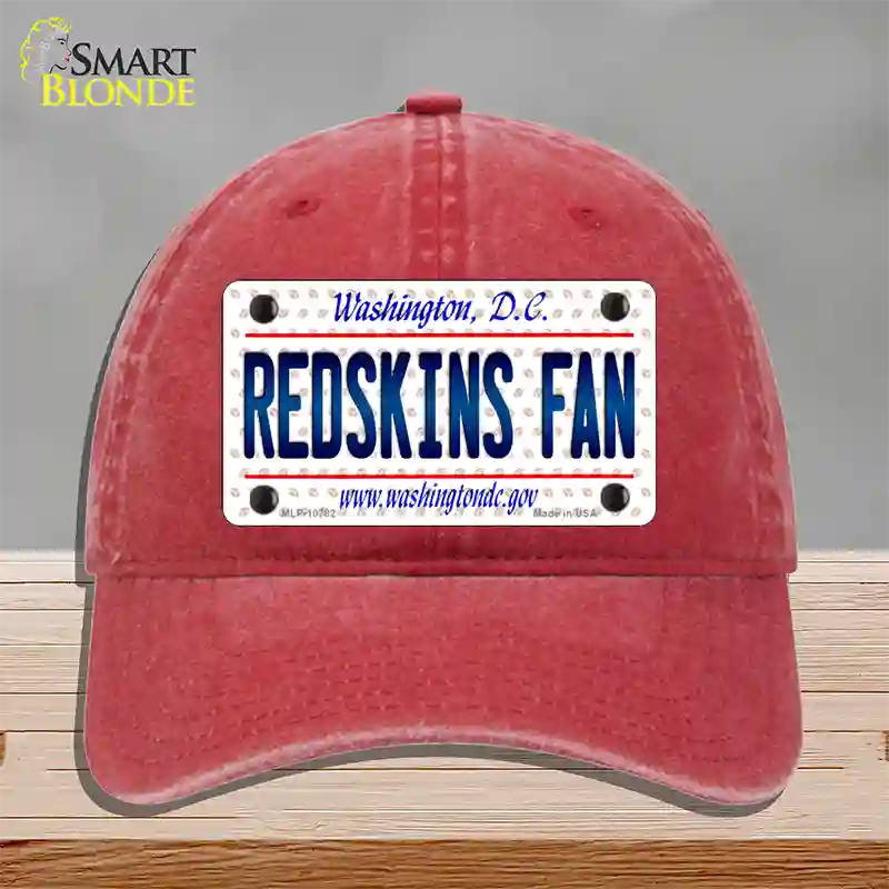 Redskins Fan Washington DC Novelty License Plate Hat Unconstructed Cotton / Red