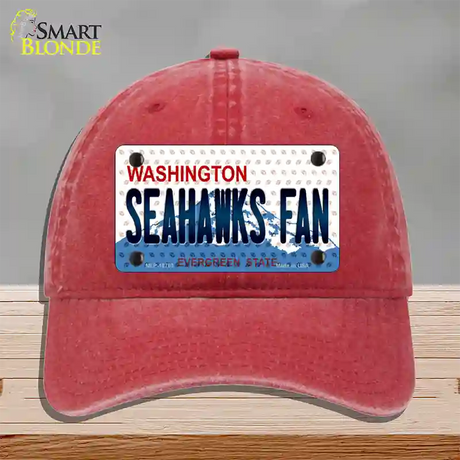 Seahawks Fan Washington Novelty License Plate Hat Unconstructed Cotton / Red