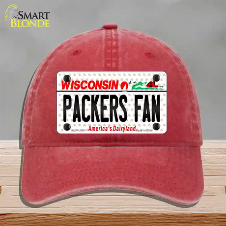 Packers Fan Wisconsin Novelty License Plate Hat Unconstructed Cotton / Red