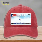 Texas New State Novelty License Plate Hat Unconstructed Cotton / Red