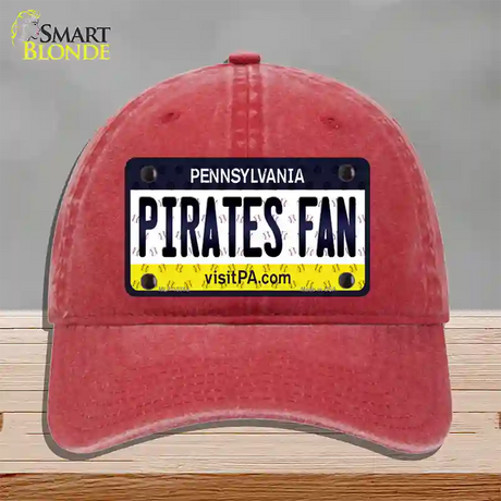 Pirates Fan Pennsylvania Novelty License Plate Hat Unconstructed Cotton / Red