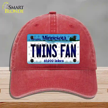 Twins Fan Minnesota Novelty License Plate Hat Unconstructed Cotton / Red