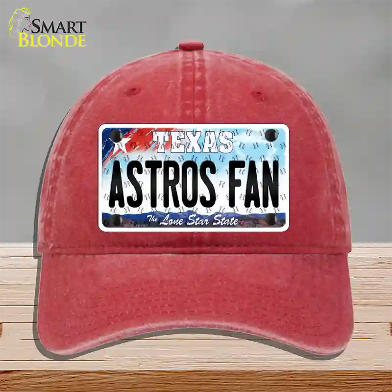 Astros Fan Texas Novelty License Plate Hat Unconstructed Cotton / Red