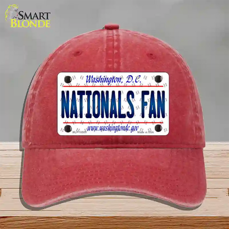 Nationals Fan Washington DC Novelty License Plate Hat Unconstructed Cotton / Red