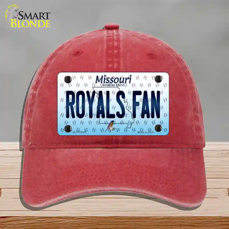 Royals Fan Missouri Novelty License Plate Hat Unconstructed Cotton / Red