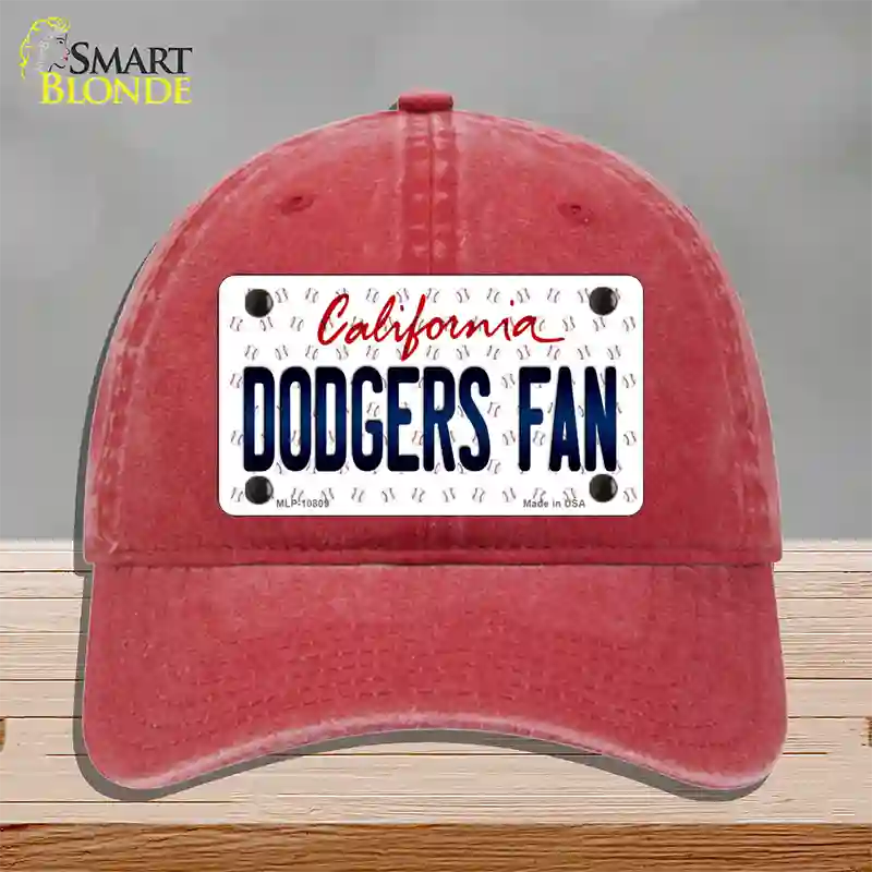 Dodgers Fan California Novelty License Plate Hat Unconstructed Cotton / Red