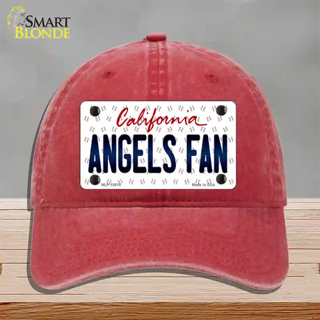 Angels Fan California Novelty License Plate Hat Unconstructed Cotton / Red