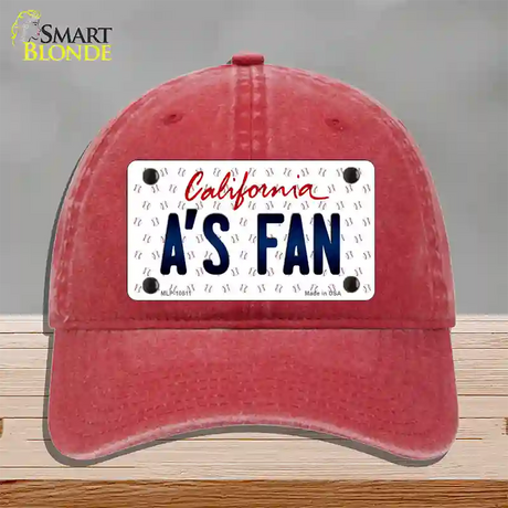 As Fan California Novelty License Plate Hat Unconstructed Cotton / Red