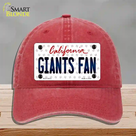 Giants Fan California Novelty License Plate Hat Unconstructed Cotton / Red