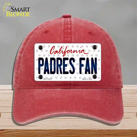 Padres Fan California Novelty License Plate Hat Unconstructed Cotton / Red