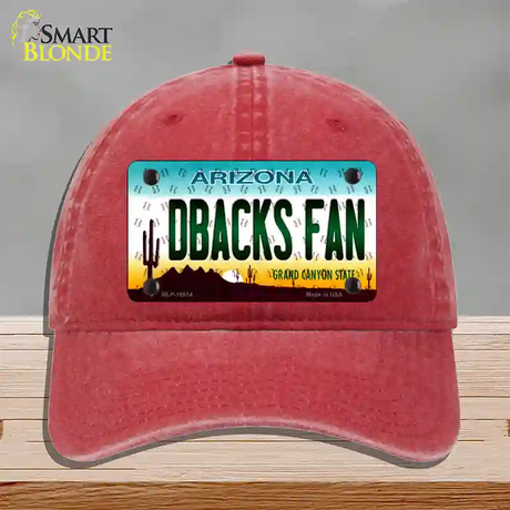 Dbacks Fan Arizona Novelty License Plate Hat Unconstructed Cotton / Red