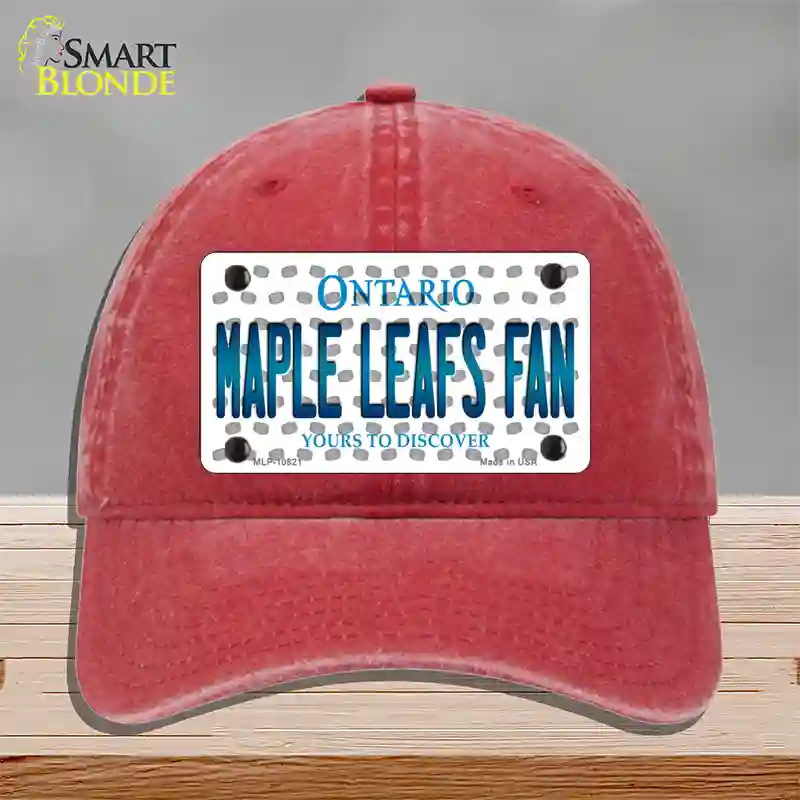 Maple Leafs Fan Ontario Novelty License Plate Hat Unconstructed Cotton / Red