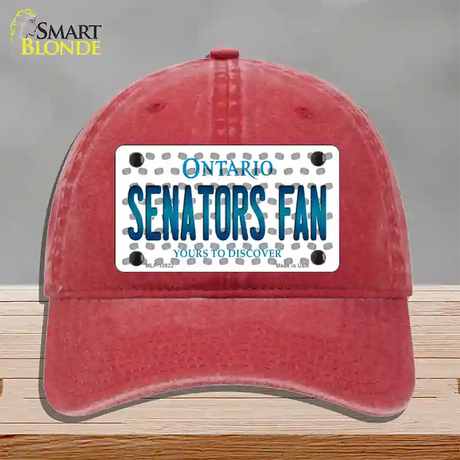 Senators Fan Ontario Novelty License Plate Hat Unconstructed Cotton / Red