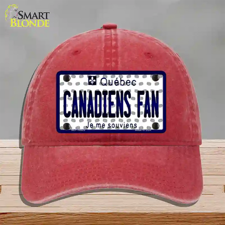 Canadiens Fan Quebec Novelty License Plate Hat Unconstructed Cotton / Red