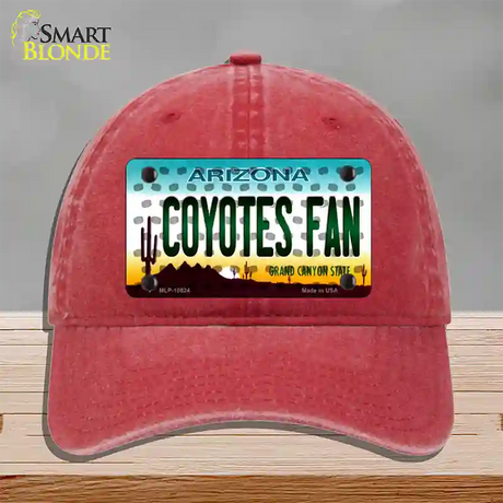 Coyotes Fan Arizona Novelty License Plate Hat Unconstructed Cotton / Red