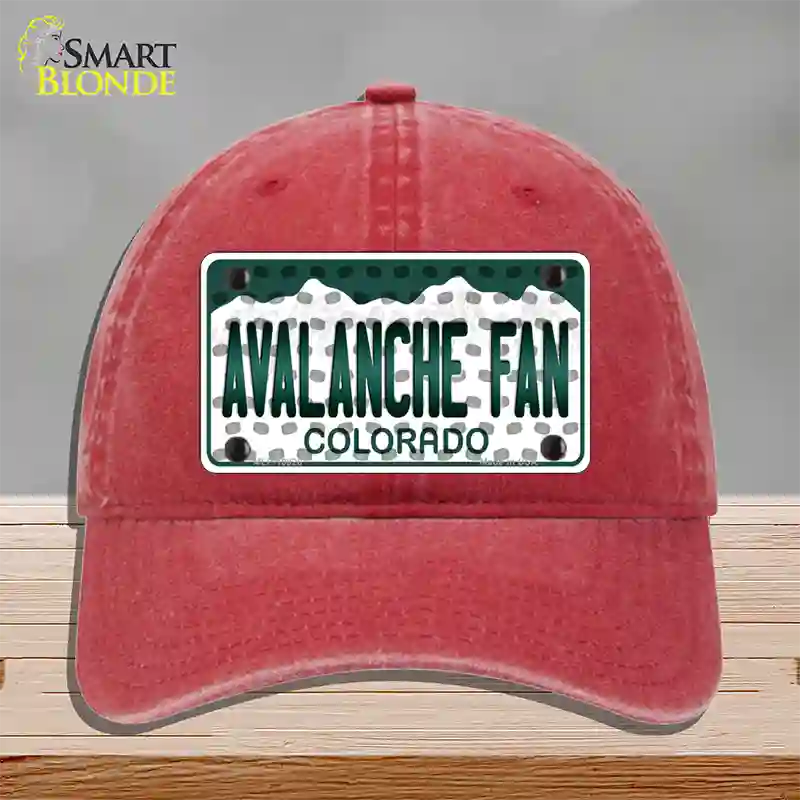 Avalanche Fan Colorado Novelty License Plate Hat Unconstructed Cotton / Red