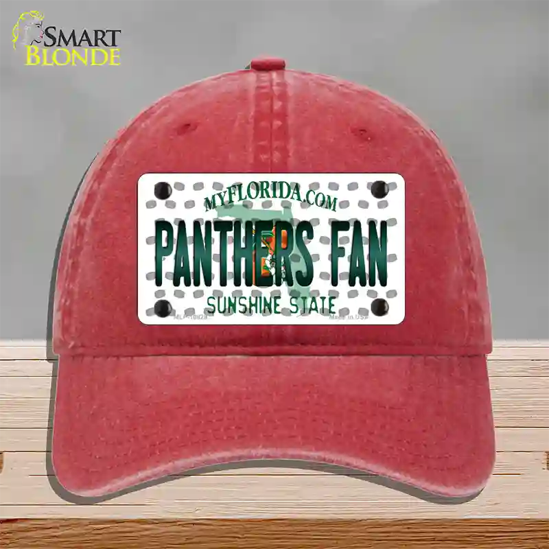 Panthers Fan Florida Novelty License Plate Hat Unconstructed Cotton / Red