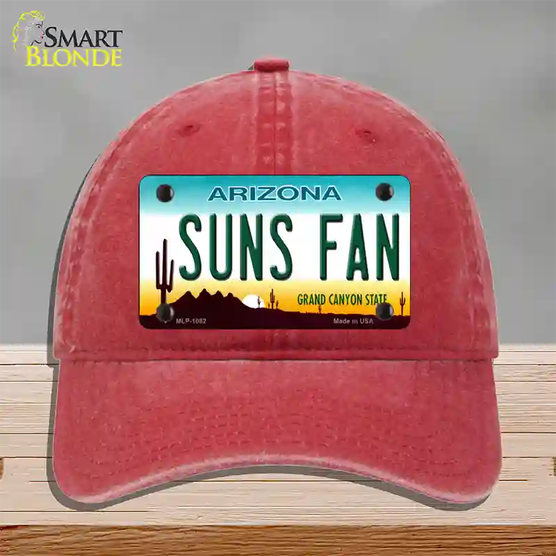 Suns Fan Arizona Novelty License Plate Hat Unconstructed Cotton / Red