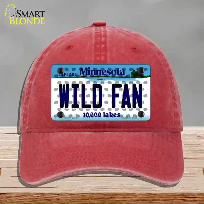 Wild Fan Minnesota Novelty License Plate Hat Unconstructed Cotton / Red