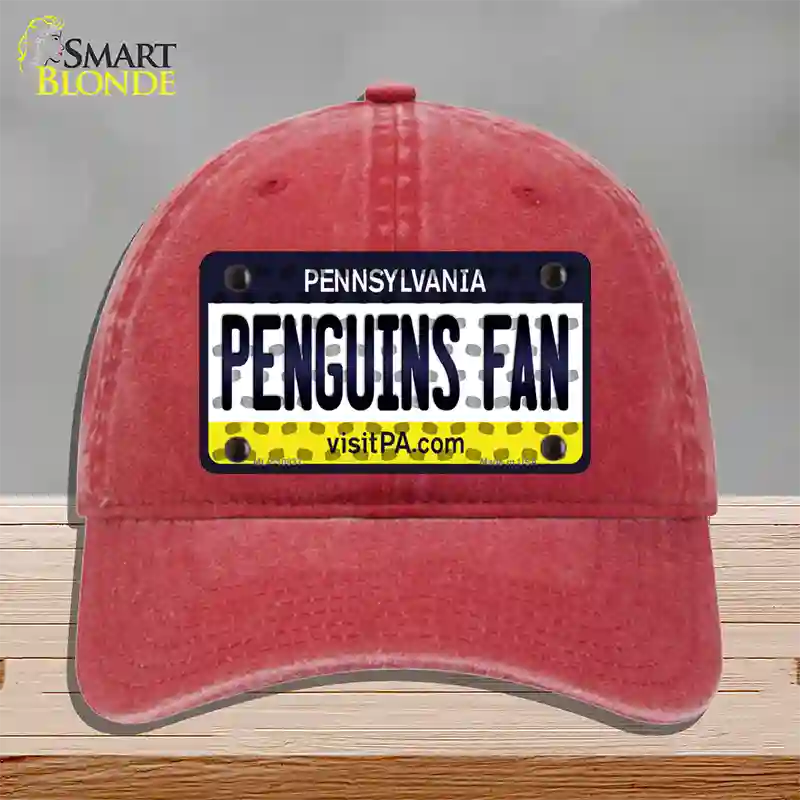 Penguins Fan Pennsylvania Novelty License Plate Hat Unconstructed Cotton / Red