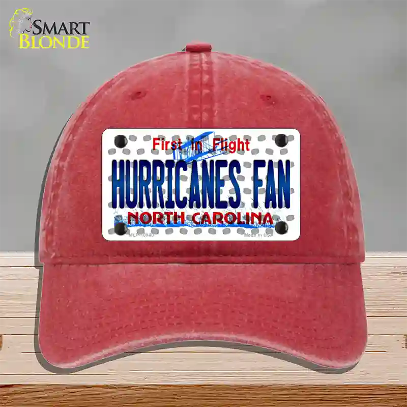 Hurricanes Fan North Carolina Novelty License Plate Hat Unconstructed Cotton / Red