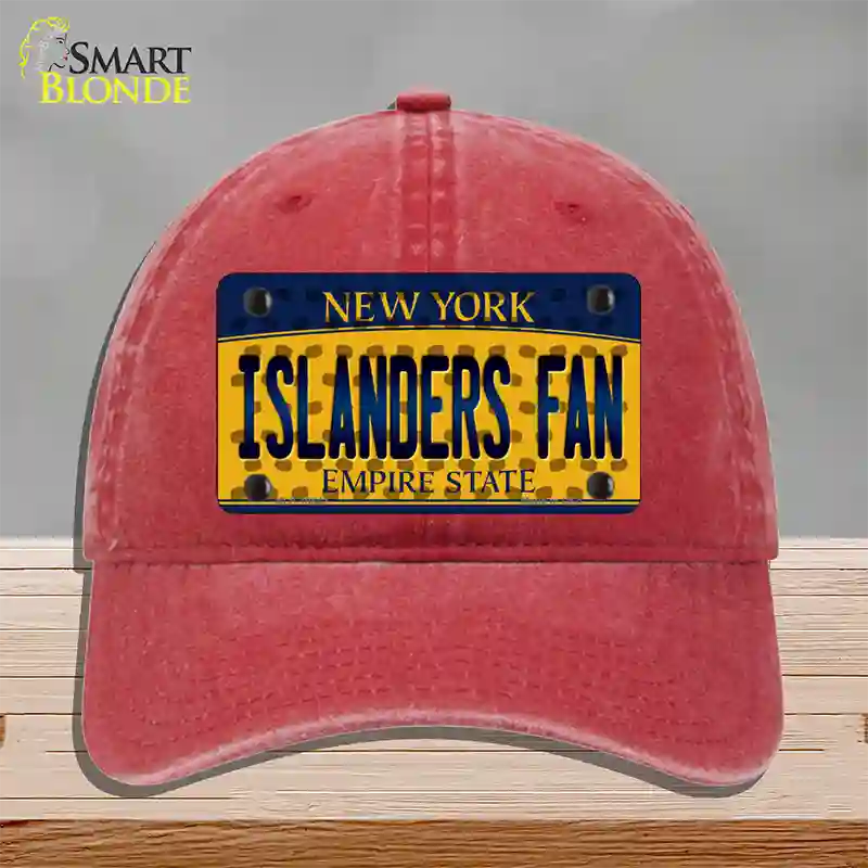 Islanders Fan New York Novelty License Plate Hat Unconstructed Cotton / Red