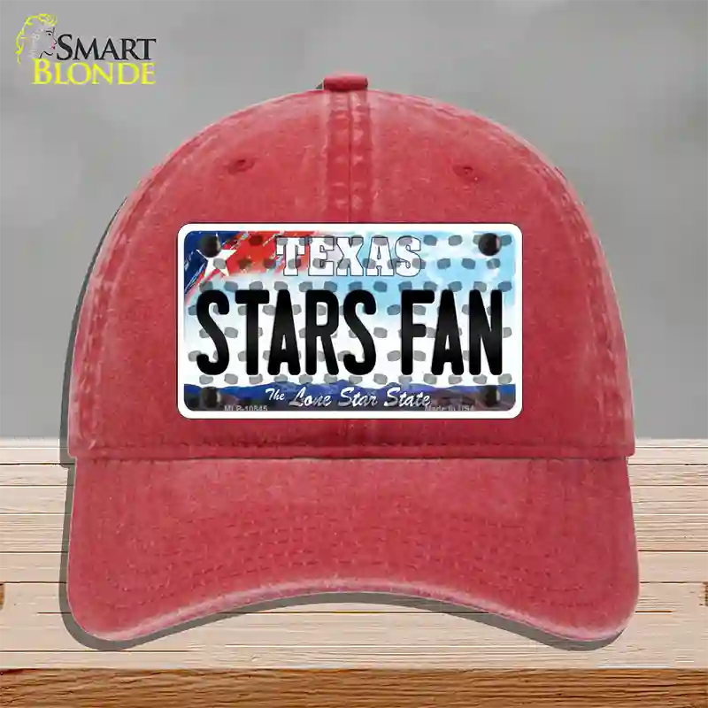 Stars Fan Texas Novelty License Plate Hat Unconstructed Cotton / Red