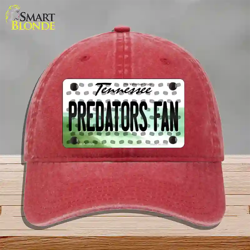 Predators Fan Tennessee Novelty License Plate Hat Unconstructed Cotton / Red