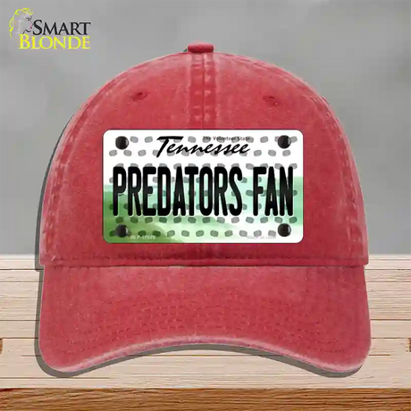 Predators Fan Tennessee Novelty License Plate Hat Unconstructed Cotton / Red