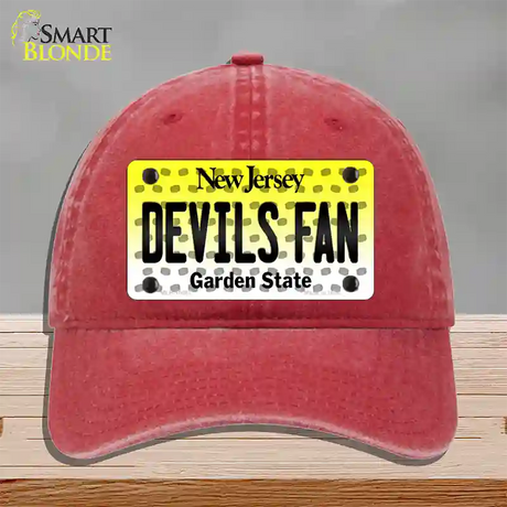 Devils Fan New Jersey Novelty License Plate Hat Unconstructed Cotton / Red