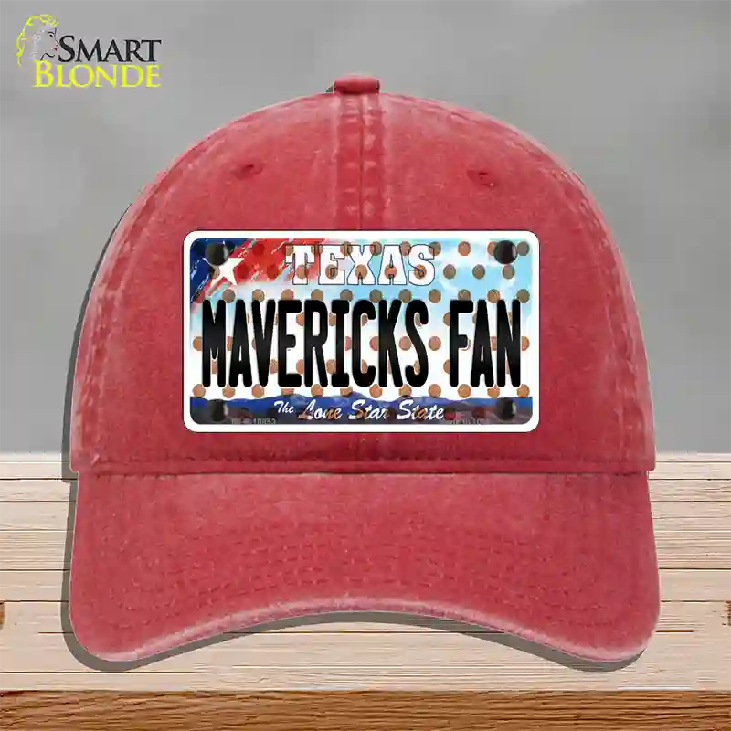 Mavericks Fan Texas Novelty License Plate Hat Unconstructed Cotton / Red