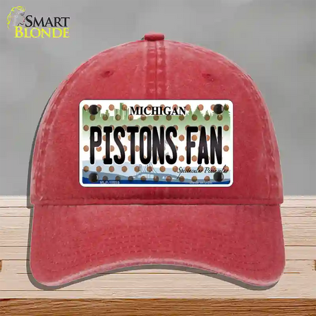 Pistons Fan Michigan Novelty License Plate Hat Unconstructed Cotton / Red