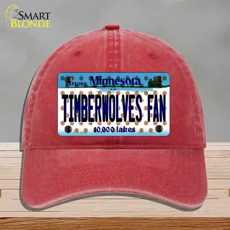 Timberwolves Fan Minnesota Novelty License Plate Hat Unconstructed Cotton / Red