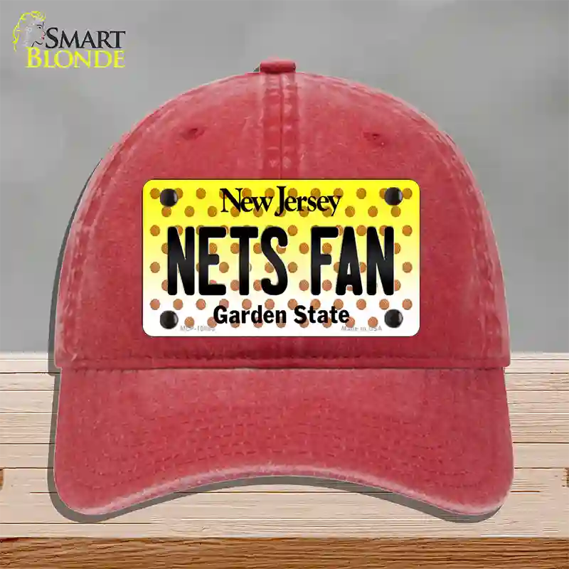 Nets Fan New Jersey Novelty License Plate Hat Unconstructed Cotton / Red