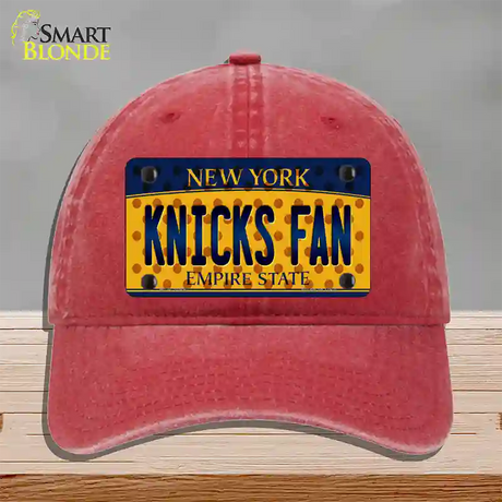 Knicks Fan New York Novelty License Plate Hat Unconstructed Cotton / Red