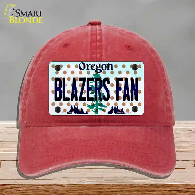 Blazers Fan Oregon Novelty License Plate Hat Unconstructed Cotton / Red