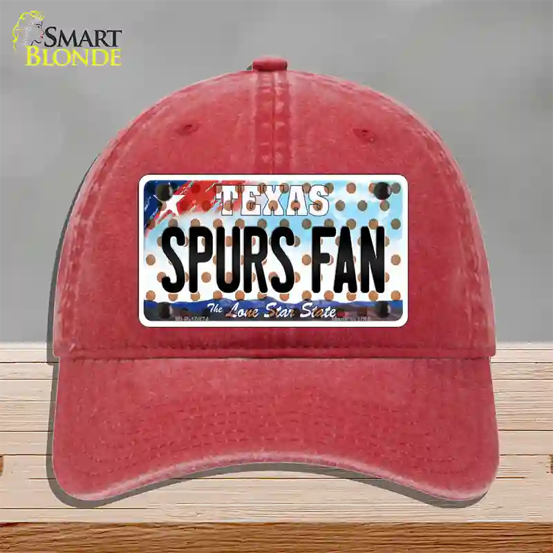 Spurs Fan Texas Novelty License Plate Hat Unconstructed Cotton / Red