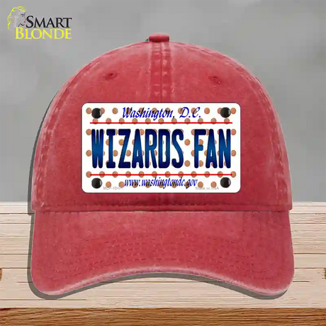 Wizards Fan Washington DC Novelty License Plate Hat Unconstructed Cotton / Red