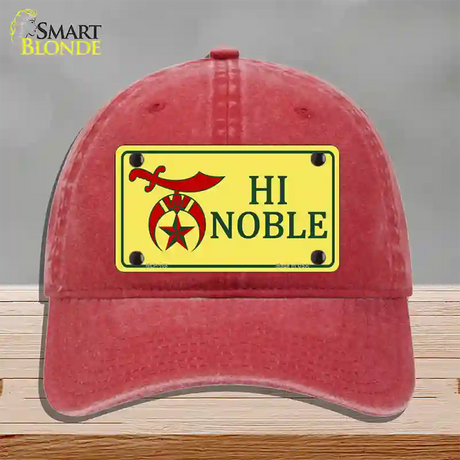 High Noble Novelty License Plate Hat Unconstructed Cotton / Red